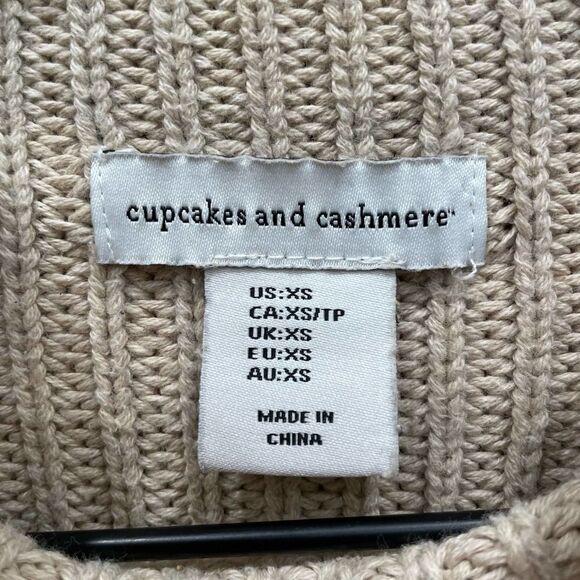 Cupcakes and Cashmere Ribbed Knit Tan Sweater - Size: XS - Picture 3 of 8